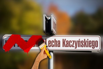 W Gdańsku mieszkańcy nie chcą ulicy prezydenta Lecha Kaczyńskiego, ale ich zdanie nie jest decydujące. Więcej w nowym wydaniu programu naTemat Polityki. Ręka zamalowująca pędzlem z farbą tabliczkę z nazwą ulicy Prezydenta Lecha Kaczyńskiego.