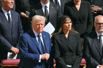 Donald Trump i Melania Trump w Watykanie Donald Trump i Melania Trump na pogrzebie Franciszka