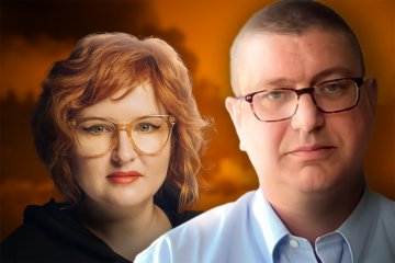 Od lewej: Anna Dryjańska i Phil Elwood.